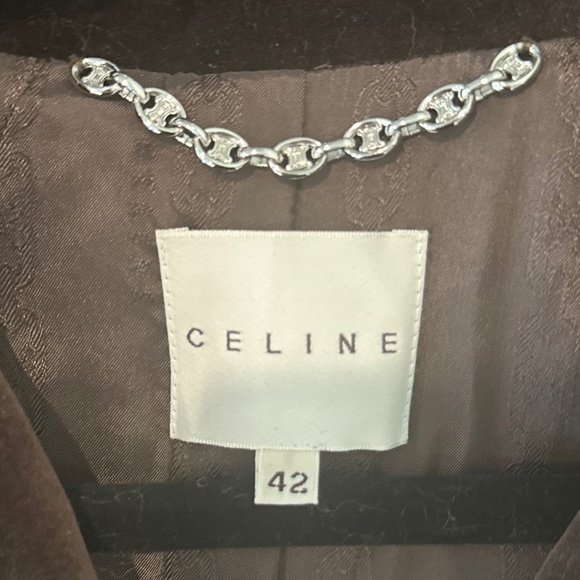 Vintage CELINE Brown Velvet Blazer - Never worn, like new - Size 10 - Picture 8 of 14